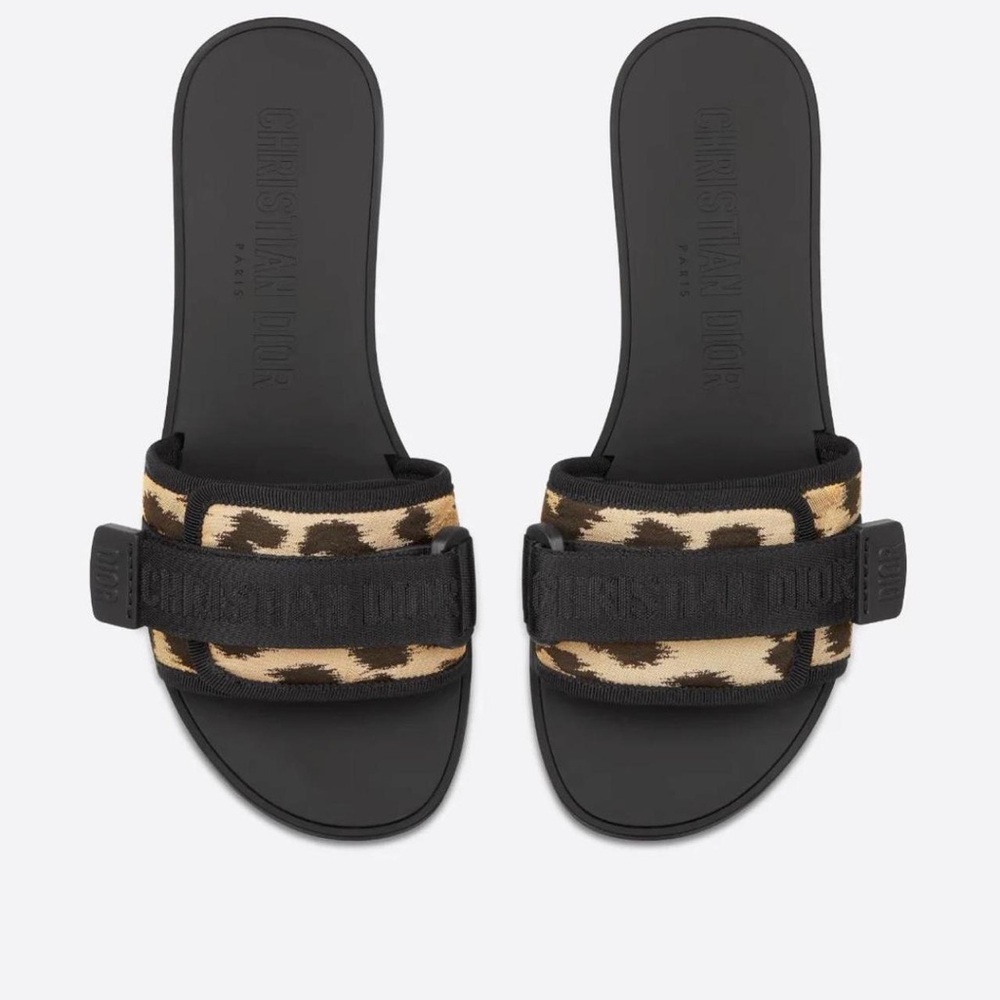 Christian Dior (r)evolution leopard slide sandals